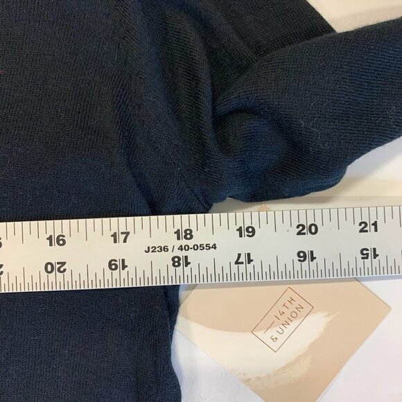 14th & Union Women's Leopard Tie Scarf Knit Pullover Sweater‎ Black Size S NWT - Picture 10 of 11